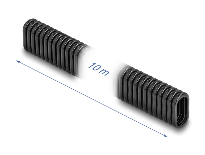Delock Kunststoff Kabelschutzschlauch in Ovalform flexibel 13,6 x 6,3 mm - Länge 10 m schwarz #2 