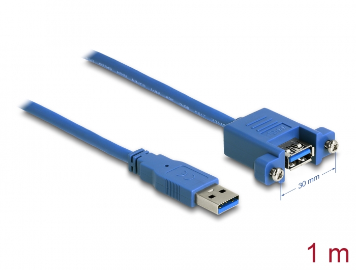 Delock Kabel USB 3.0 Typ-A Stecker > USB 3.0 Typ-A Buchse zum Einbau 1 m #1 