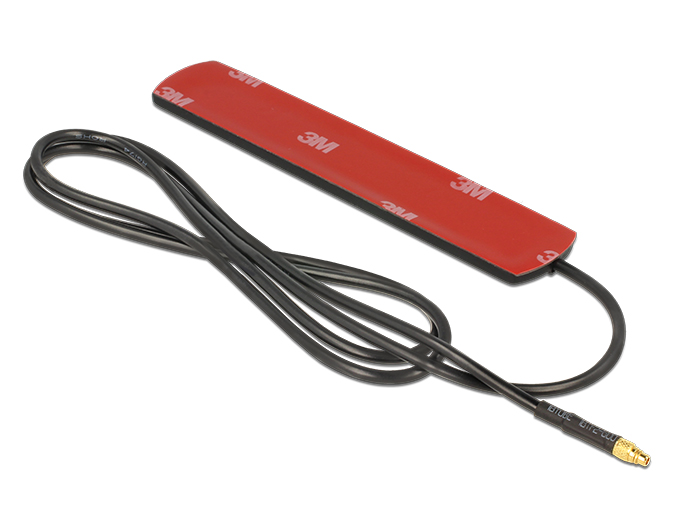 Delock LTE Antenne MMCX Stecker 3 dBi omnidirektional starr schwarz Klebemontage #2 