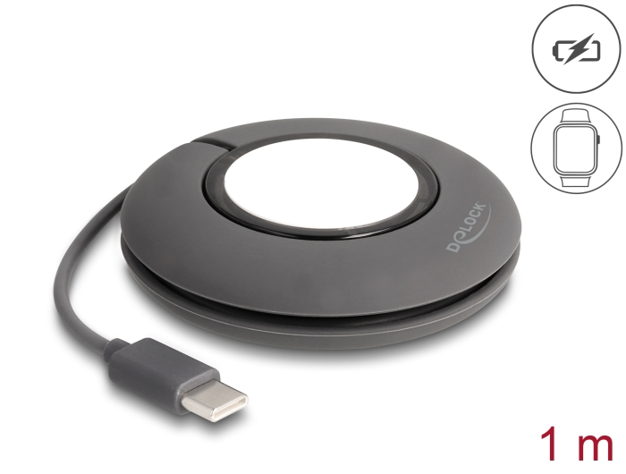 Delock USB Type-C™ Aufrollladekabel für Apple Watch 1 m grau magnetisch #1 
