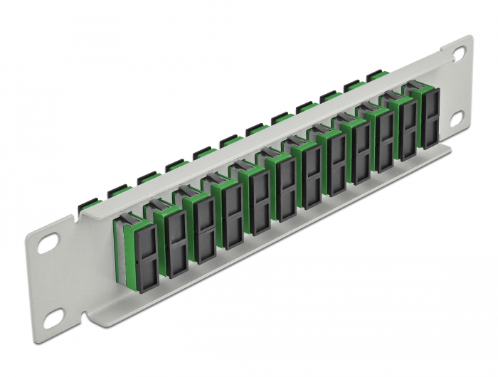Delock 10″ LWL Patchpanel 12 Port SC Duplex grün 1 HE grau #2 