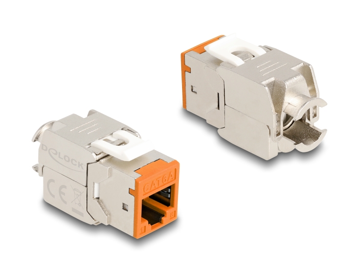 Delock Keystone Modul RJ45 Buchse zu LSA Cat.6A werkzeugfrei orange Set 10 Stück #2 