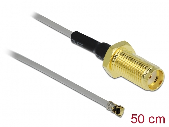 Delock Antennenkabel SMA Buchse zum Einbau zu I-PEX Inc., MHF® 4 Stecker 0.81 50 cm Gewindelänge 10 mm #1 