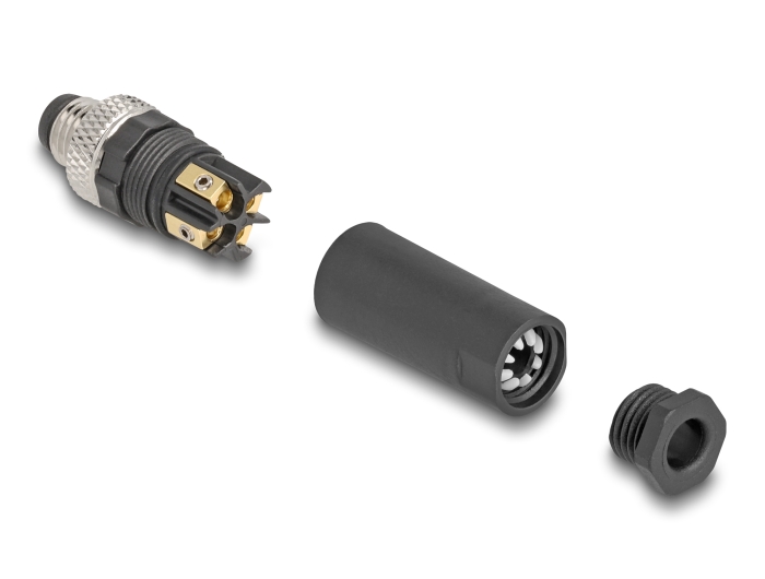 Delock M8 Steckverbinder A-kodiert 4 Pin Stecker zur Montage mit Schraubanschluss #5 
