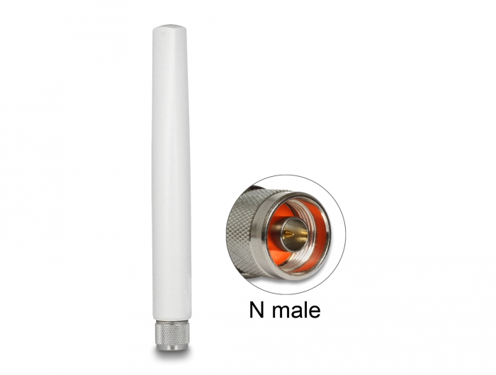 Delock LoRa 868 MHz Antenne N Stecker 2,09 dBi omnidirektional starr outdoor weiß #1 