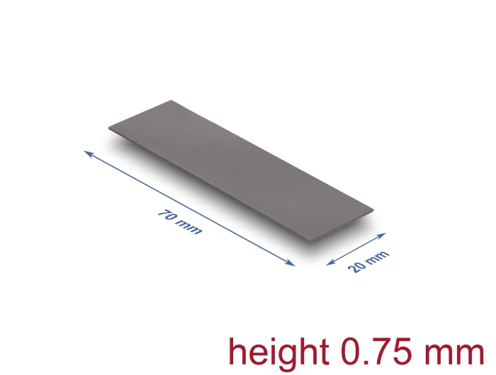 Delock Wärmeleitpad 70 x 20 x 0,75 mm für M.2 Module 3,2 W/mK - Low Oil Bleeding #1 