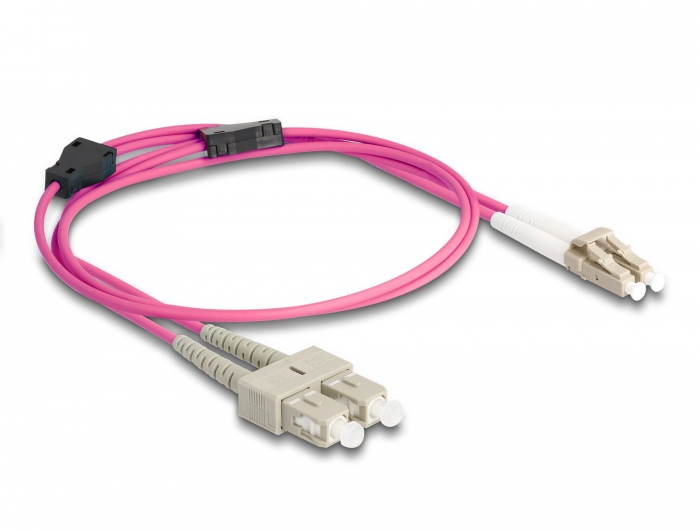Delock LWL Kabel mit Metallarmierung LC Duplex zu SC Duplex Multimode OM4 1 m #2 