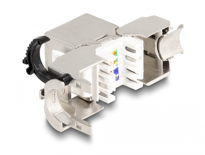 Delock Keystone Modul RJ45 Buchse zu LSA Cat.6A STP mit Verschlussclip und kabelbinderfrei #2 