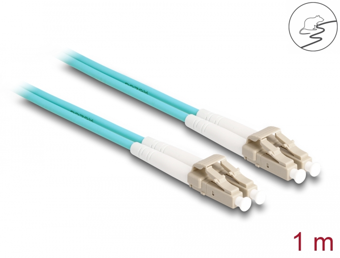 Delock LWL Kabel mit Metallarmierung LC Duplex zu LC Duplex Multimode OM3 1 m #1 