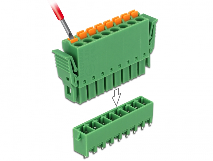 Delock Terminalblock Set für Platine 8 Pin 3,81 mm Rastermaß vertikal #1 