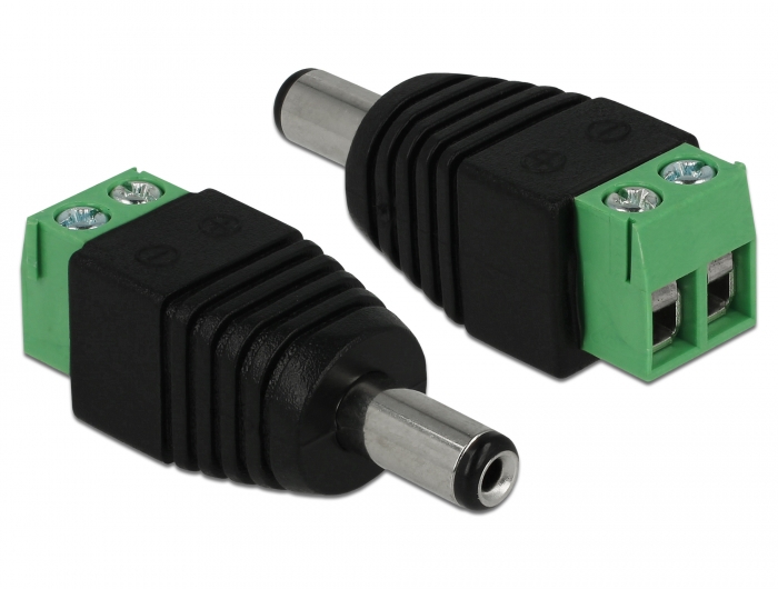 Delock Adapter DC 5,5 x 2,1 mm Stecker > Terminalblock 2 Pin #1 
