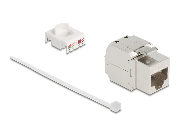Delock Keystone Modul RJ45 Buchse zu LSA Cat.8.1 STP mit Metall Latch werkzeugfrei #1 