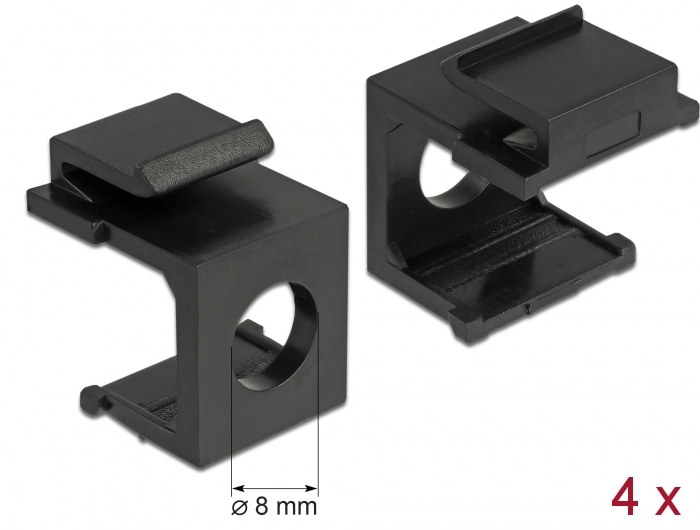 Delock Keystone Abdeckung schwarz mit 8 mm Durchführung 4 Stück #1 