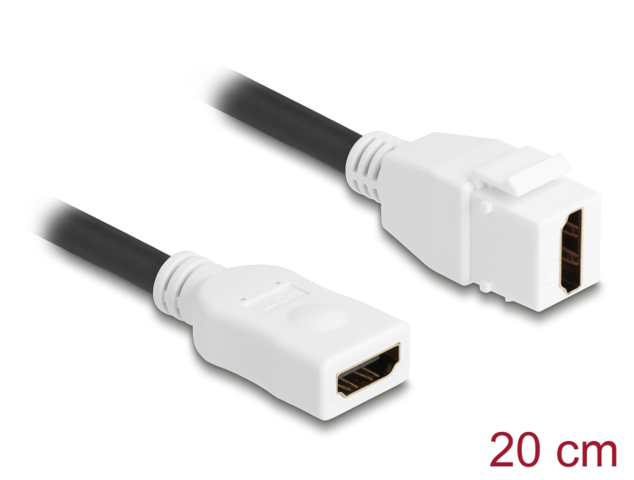 Delock Keystone Modul Kabel HDMI Buchse zu Buchse 8K 60 Hz 20 cm weiß #1 