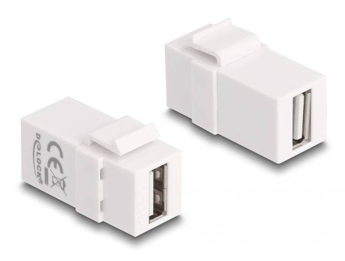 Delock Keystone Modul USB 2.0 A Buchse zu USB 2.0 A Buchse weiß #1 