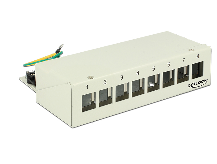 Delock Keystone Desktop Patchpanel 8 Port grau #1 