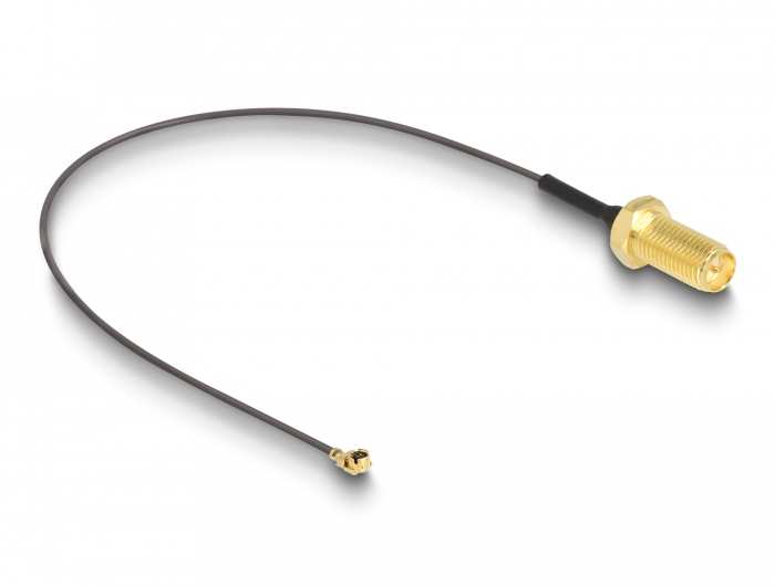 Delock Antennenkabel RP-SMA Buchse zum Einbau zu I-PEX Inc., MHF® I Stecker 1.13 20 cm Gewindelänge 10 mm 6 GHz #2 