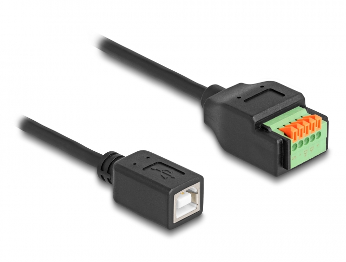 Delock USB 2.0 Kabel Typ-B Buchse zu Terminalblock Adapter mit Drucktaster 15 cm #1 