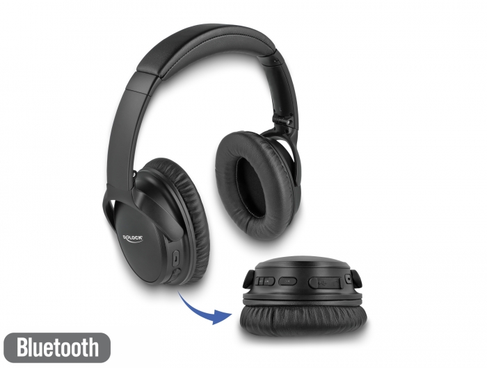 Delock Bluetooth 5.0 Kopfhörer Over-Ear faltbar mit integriertem Mikrofon und intensivem Bass, bis zu 20 Stunden Laufzeit #1 