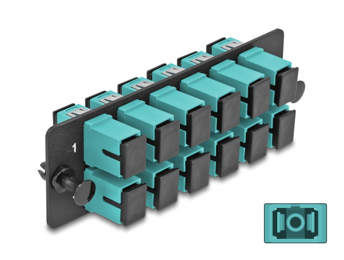 Delock LWL Adapter Panel SC Simplex OM4 12 Port aqua #1 