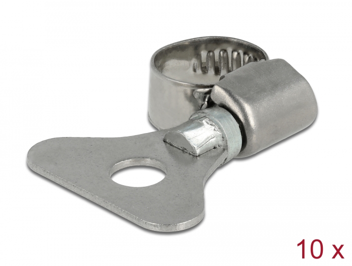Delock Schlauchschelle mit Flügelmutter 8 - 12 mm 10 Stück Metall #1 