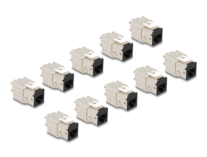 Delock Keystone Modul RJ45 Buchse zu LSA Cat.6A werkzeugfrei schwarz Set 10 Stück #1 