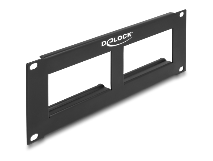 Delock Easy 45 10″ Patchpanel Ausschnitt 2 x 90,5 x 45,2 mm, 2 HE, schwarz #2 