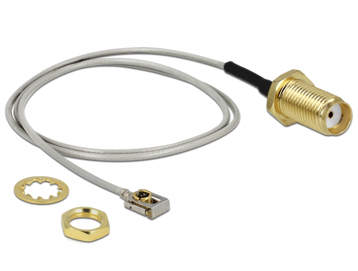 Delock Antennenkabel SMA Buchse zum Einbau zu I-PEX Inc., MHF® I LK Stecker 1.13 35 cm Gewindelänge 10 mm #2 