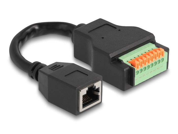 Delock RJ45 Kabel Cat.5e Buchse zu Terminalblock Adapter mit Drucktaster 15 cm #2 