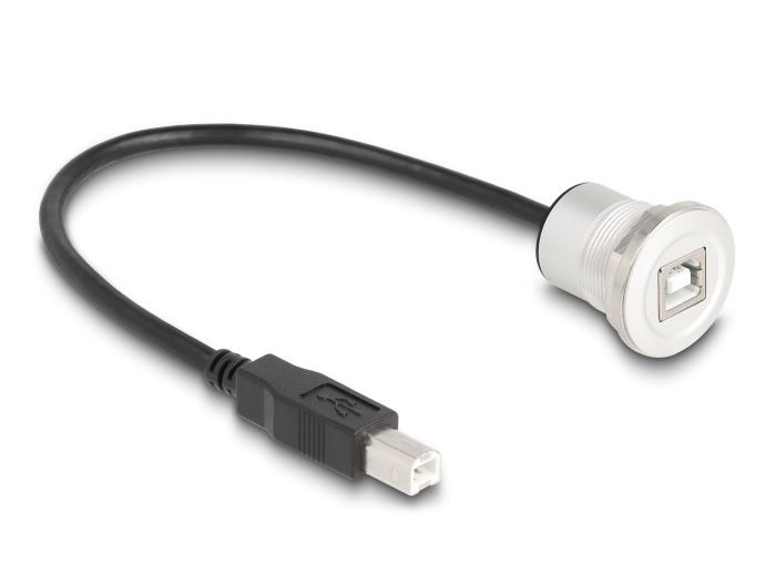 Delock USB 2.0 Typ-B Einbaubuchse mit Kabelpeitsche Stecker 30 cm Aluminium #2 