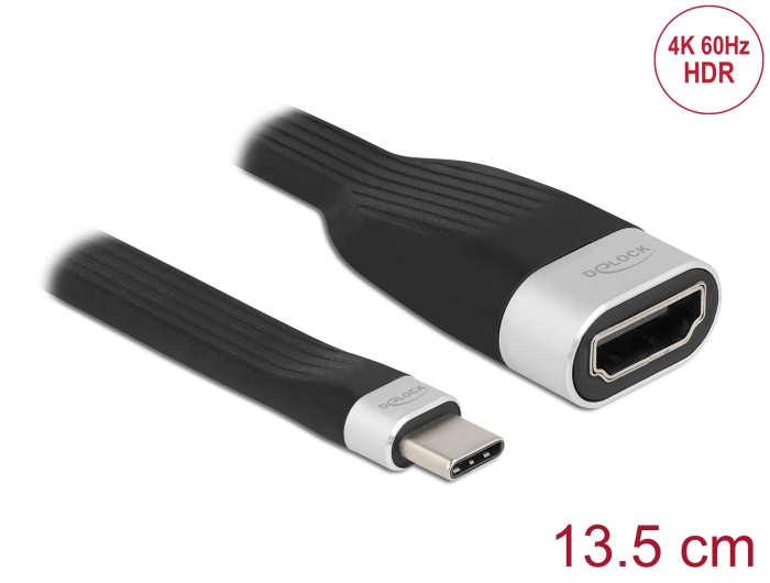 Delock FPC Flachbandkabel USB Type-C™ zu HDMI (DP Alt Mode) 4K 60 Hz 13,5 cm #1 