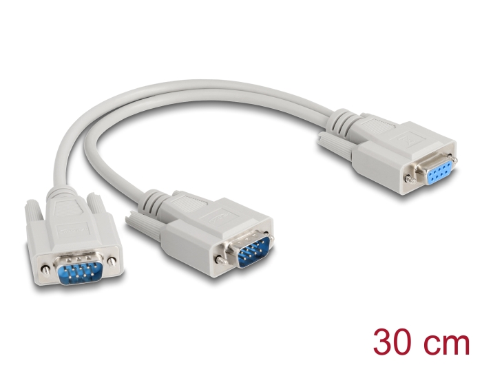 Delock Adapter Y-Kabel D-Sub9 1 x Buchse zu 2 x Stecker mit Schrauben 30 cm #1 