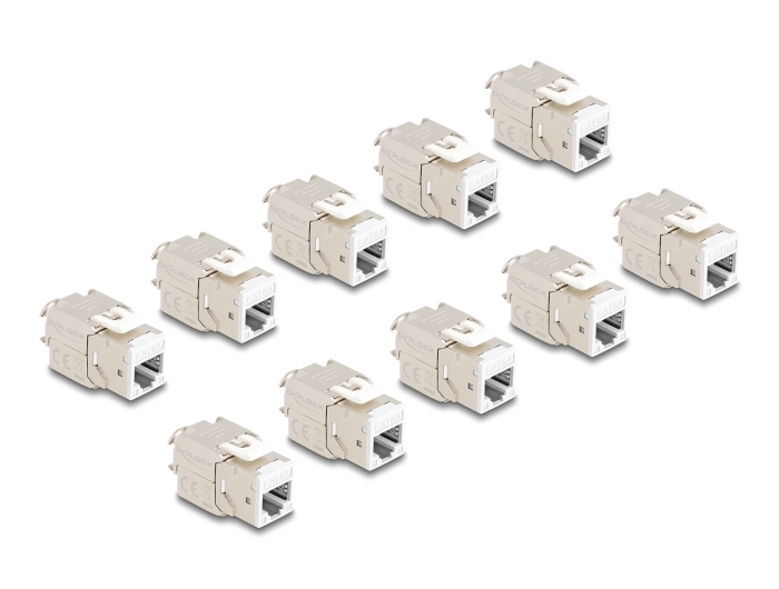 Delock Keystone Modul RJ45 Buchse zu LSA Cat.6A werkzeugfrei weiß Set 10 Stück #1 
