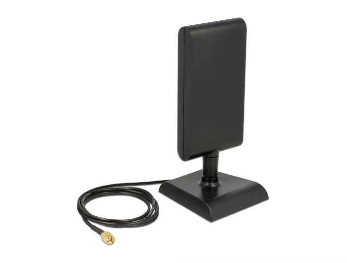 Delock WLAN 802.11 ac/a/h/b/g/n Antenne RP-SMA Stecker 6 - 9 dBi direktional mit magnetischem Standfuß und Anschlusskabel (ULA 100, 1 m) schwarz #2 
