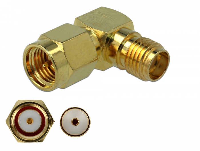 Delock Adapter SMA Stecker zu SMA Buchse 90° 3 GHz #1 