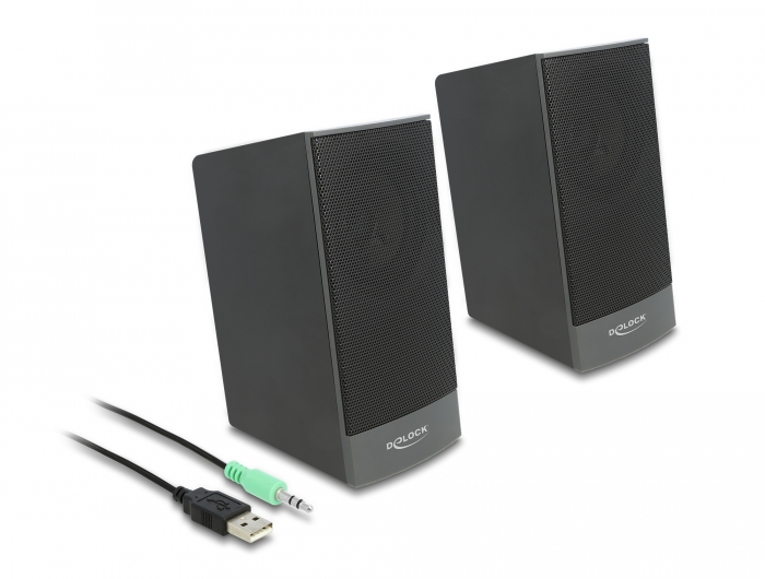 Delock Stereo 2.0 PC Lautsprecher mit 3,5 mm Klinkenstecker und USB Stromversorgung #1 