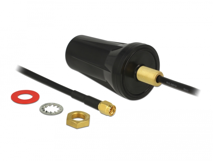 Delock ISM 433 MHz Antenne SMA Stecker 2 dBi omnidirektional schwarz Dachmontage outdoor #2 