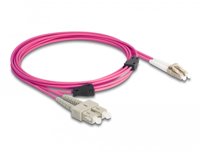 Delock LWL Kabel mit Metallarmierung LC Duplex zu SC Duplex Multimode OM4 3 m #2 
