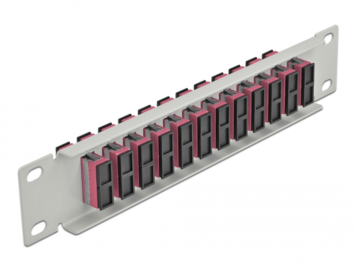 Delock 10″ LWL Patchpanel 12 Port SC Duplex violett 1 HE grau #2 