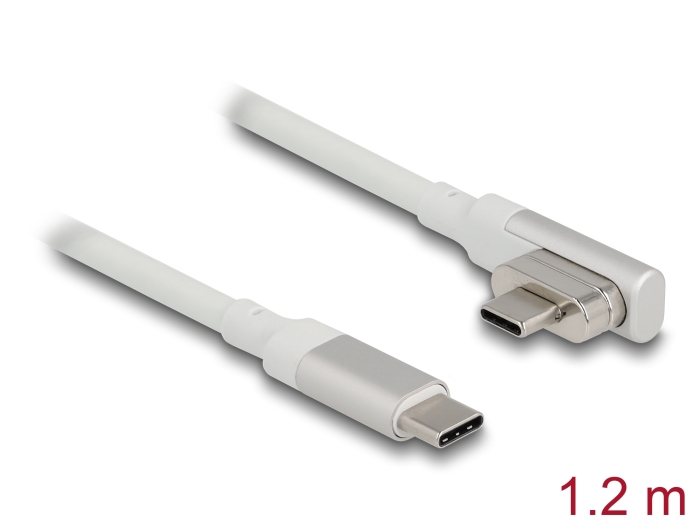 Delock Magnetisches Thunderbolt™ 3 USB-C™ Kabel 4K 60 Hz Stecker zu Stecker gewinkelt 1,20 m #1 