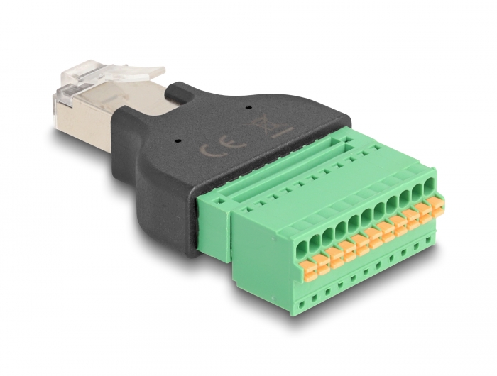 Delock RJ50 Stecker zu Terminalblock Adapter mit Drucktaster #2 