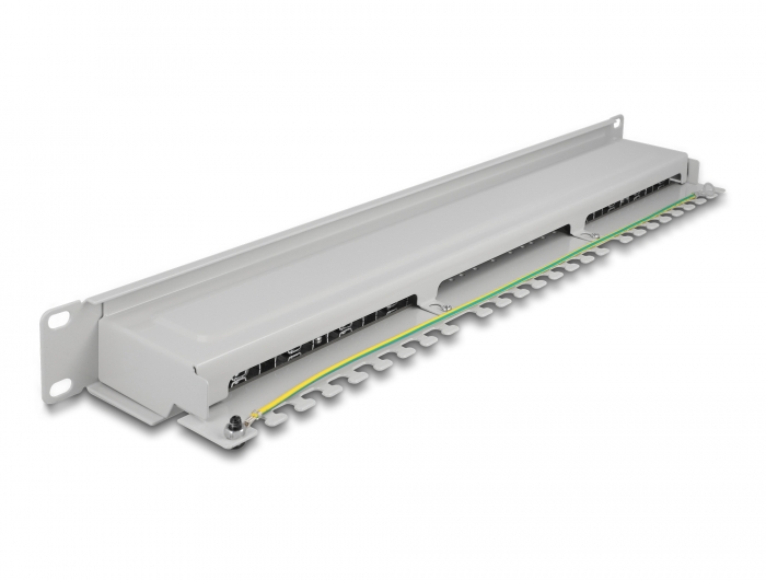 Delock 19″ Patchpanel 16 Port Cat.6A 1 HE grau #2 