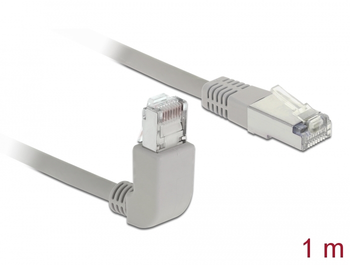Delock Netzwerkkabel RJ45 Cat.5e SF/UTP oben gewinkelt / gerade 1 m #1 