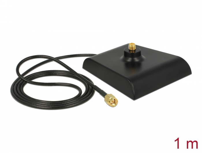 Delock Antennenfuß SMA Stecker > SMA Buchse 1 m low loss schwarz #1 