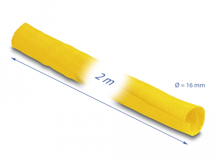 Delock Gewebeschlauch selbstschließend hitzebeständig 2 m x 16 mm gelb #2 