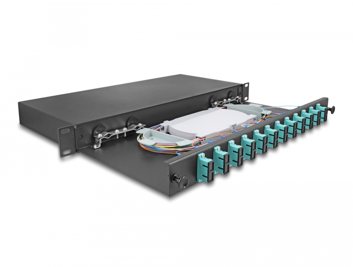 Delock 19″ LWL Spleißbox 12 x SC Duplex OM3 1HE komplett bestückt #2 