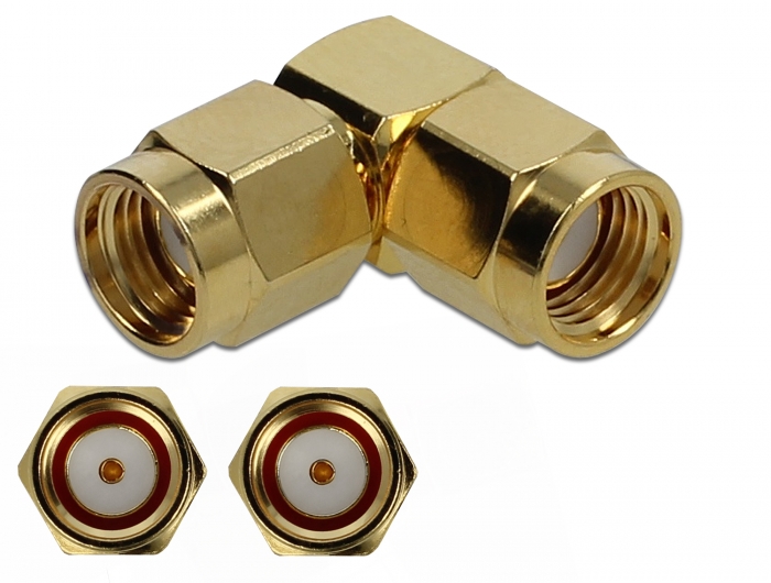 Delock Adapter RP-SMA Stecker zu RP-SMA Stecker 90° 10 GHz #1 
