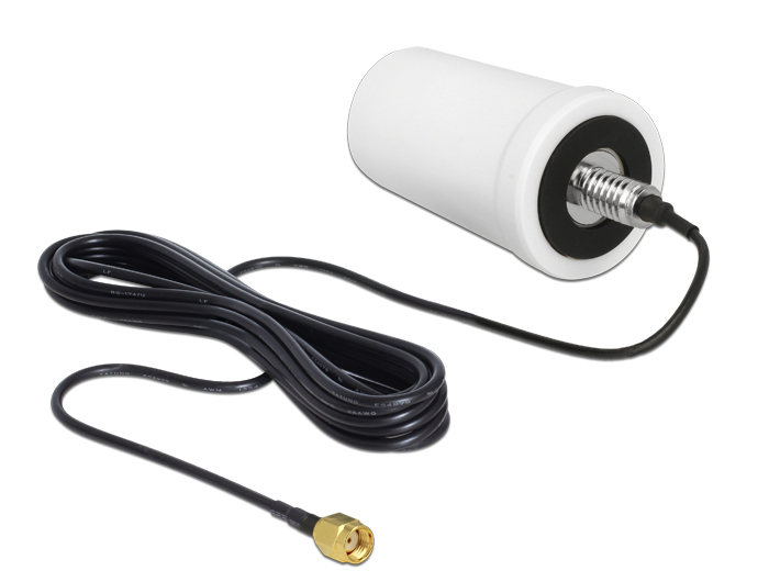 Delock WLAN Antenne RP-SMA 802.11 ac/a/h/b/g/n 0 dBi 3 m ULA100 omnidirektional weiß Outdoor #3 
