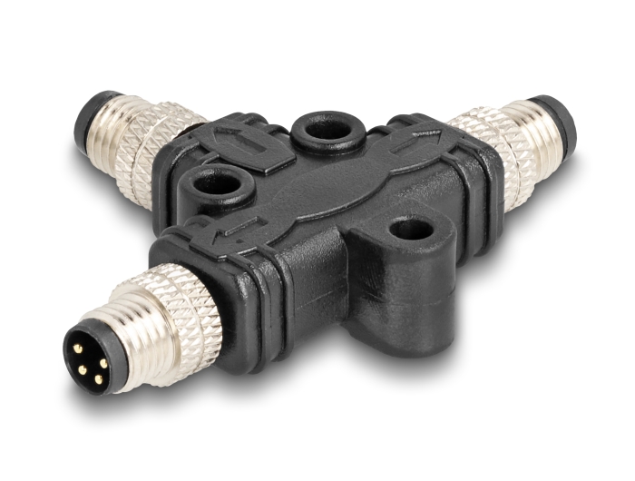 Delock M8 T-Splitter A-kodiert 4 Pin 1 x Stecker zu 2 x Stecker Parallelschaltung #2 