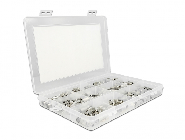 Delock Crimpbox 70-teilig 75 Ohm mit BNC, TNC und F Konnektoren #1 